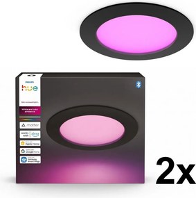 Philips - Set 2 buc. LED RGBW reglabil pentru baie, corp încastrat de tavan Hue SLIM LED/12W/230V IP44