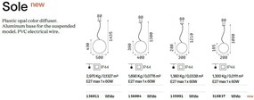 Pendul iluminat exterior decorativ IP44 Sole sp1 d20