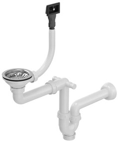 Sifon manual Quadron finisaj inox pentru chiuvete cu 1 cuva