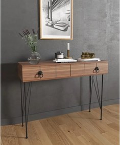 Consola hol Aida cu sertar culoare nuc si negru