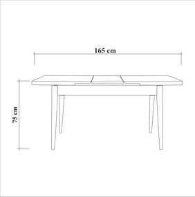 Masă de sufragerie extensibilă cu 2 scaune și bancă Vlasta (alb + albastru închis). 1072197
