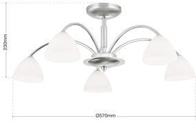 Lustra aplicata 5 brate elegant design modern OPALDESIGN, satin