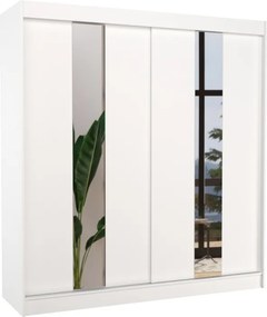 Dulap cu usi glisante si oglinda 200x215 cm, Balton, ADRK Furniture (Culoare: Negru)