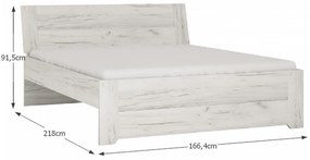 Set dormitor, (dulap, pat 160x200, 2x noptiera), alb craft, ANGEL