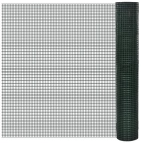 vidaXL Plasă de sârmă găini, verde, 10 x 1 m, oțel galvanizat cu PVC