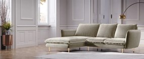 Coltar tapitat Vienna 5 locuri velvet/picioare gold – L255 x l170 x h95