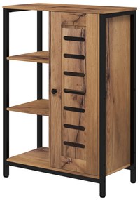 kleankin Mobilier de baie pe picior design industrial structură de oțel 3 rafturi deschise 60 x 30 x 85 cm marron rustic | Aosom Romania