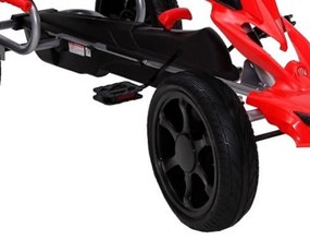 Kart cu pedale pentru copii NOVOKIDS® Adrenaline Kart PRO, 5-8 ani , 122 cm lungime, Carena, Structura metalica, Frana de mana, Functie FreeWheel,