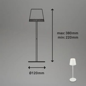Brilo - Lampă de birou LED reîncărcabilă cu control tactil KIKI LED/2,6W/5V IP44 2600 mAh albă