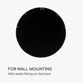 Berkeley Oglindă de perete cu ramă metalică rotundă Ø 80 cm Design de ramură