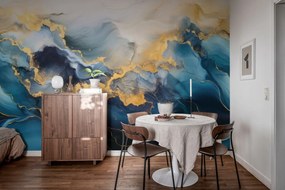 Fototapet, Gold Stream, Blue, Rebel Walls
