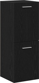vidaXL Dulap de Baie cu ușă Stejar Negru 30 x 30 x 80 cm Lemn compozit