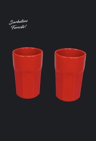 Set Cadou Vulcano Sarbatori 4 piese ( 2 Farfurii Vulcano 20 cm, 2 Pahare Rosii 330ml)