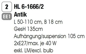 Lustra design vintage cu brat extensibil Factory