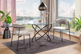 Masa Orbit transparent/negru ø100 cm