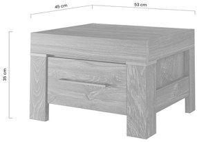 Noptieră German 53 cm cu sertar - stejar stirling