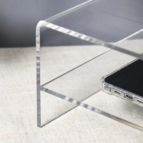 HOMCOM Suport Monitor Acrilic cu 2 Rafturi, Suport Ergonomic pentru PC, Transparent, 50.8x19x12 cm, Ideal pentru Birouri Moderne | Aosom Romania