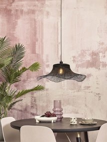 Lustra suspendata din bambus Ibiza L 65cm, negru