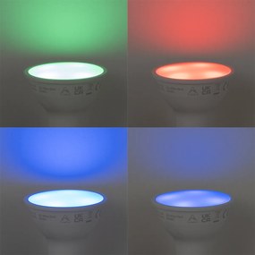 Bec LED inteligent GU10 50mm reglabil Opal RGBW 4.7W 400lm 2700-6500K