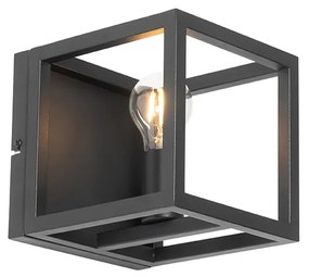 Aplică de perete industrială neagră - Cage