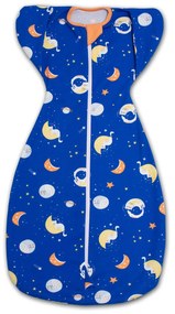 Sistem de infasat transformabil in sac de dormit, 1-6 luni Kidizi Swaddel Confort UP Space Cats, 100% bumbac, 0.5 tog