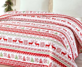 Cuvertura de pat alba CHRISTMAS JOY Dimensiuni: 220 x 240 cm