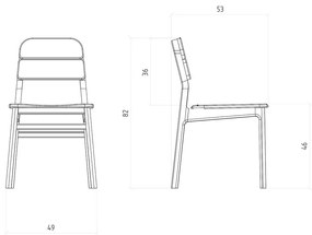 Scaune de dining în culoare naturală 2 buc. din lemn de stejar Twig – The Beds