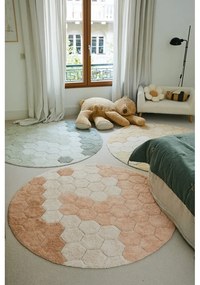 Covor roz deschis lavabil/țesut manual rotund din bumbac ø 140 cm Honeycomb Rose – Lorena Canals