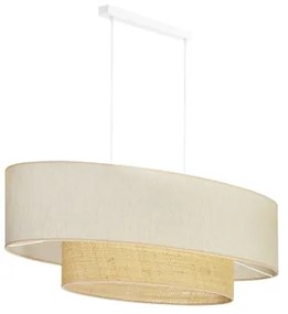 Lustră pe cablu Duolla DOUBLE OVAL NATURE 2xE27/15W/230V crem/bej
