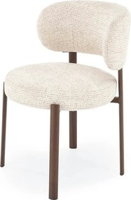 Scaun K605, bej/nuc, stofa/metal, 56x60x80 cm
