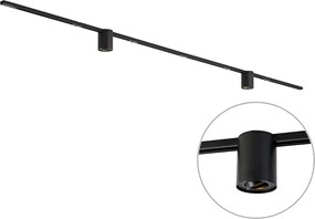 Sistem de iluminat pe șină modern negru cu 2 spoturi monofazate - Iconic Rondoo Up