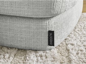 Taburet gri deschis cu tapițerie din chenille Leonore – Bobochic Paris