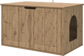 vidaXL Casa pentru pisici Stejar artizanal 85 x 55 x 50,5 cm