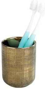 Suport pentru periuța de dinți auriu din ceramică Rivara – Wenko