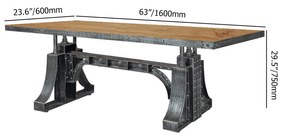 Masa calculator stil industrial dreptunghiular culoare: efect lemn,  negru DEPRIMO 12006 by Deprimo