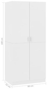 Sifonier, alb, 80x52x180 cm, PAL Alb, 1