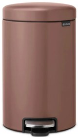 Cos de gunoi cu pedala Brabantia NewIcon 1008845, 12 L, Inchidere lina, Baza antiderapanta, Finisaj satinat, Maro