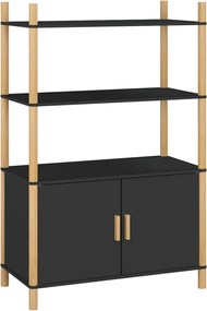 vidaXL Dulap înalt, negru, 80x40x121 cm, lemn prelucrat