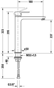 Duravit DC1043002046 - Baterie pentru lavoar D-CODE, negru mat