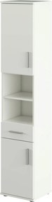 Dulap LESSY NEW 05, alb, DTD laminat, cu 2 usi si un sertar, 38x35x191