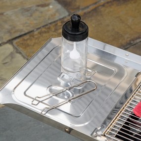 Outsunny  Gratar cu Carbune din Otel cu Inaltime Reglabila, 2 Grile si Tabla, BBQ Portabil cu Rafturi Laterale, 120x31x60-70cm
