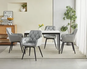 Scaun de masa rotativ JORK360 VELVET, gri deschis