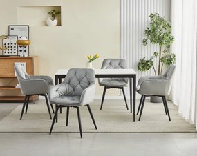 Scaun de masa rotativ JORK360 VELVET, gri deschis