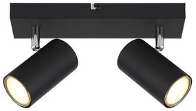 Aplica de perete / tavan cu 2 spoturi directionabile design modern ROBBY negru mat