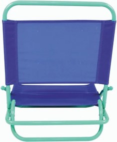 Set de scaune de plajă pliabile, PVC, albastru - verde, 2 bu
