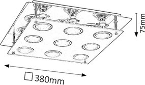 Rabalux 2517 - Plafonieră LED NAOMI 9xGU10/5W