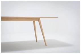 Masă cu structură din lemn masiv de stejar Gazzda Stafa, 220 x 90 cm