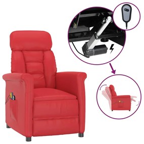 3098353 vidaXL Fotoliu de masaj electric, roșu, piele ecologică