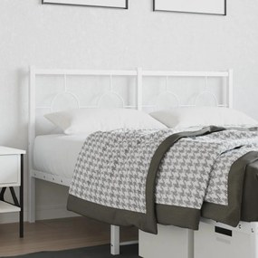 376308 vidaXL Tăblie de pat metalică, alb, 140 cm