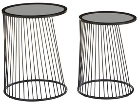 Măsuțe auxiliare 2 buc. rotunde cu blat din sticlă ø 41 cm Trento – Premier Housewares